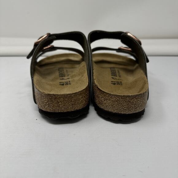 Birkenstock Arizona Slippers Birko Flor Nubuck Stone Size 41 - Picture 3 of 11